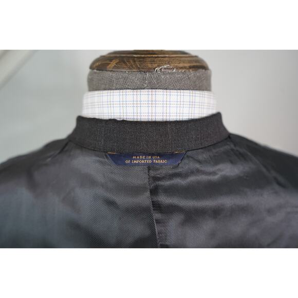 Brooks Brothers 1818 Fitzgerald X Estrato Mens 40L Charcoal Wool 2 Button USA - Picture 6 of 8